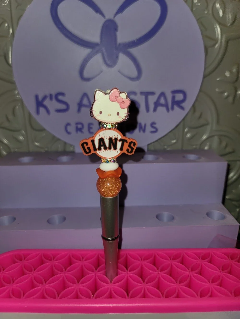 Hello Kitty Orange Giants Decorative Pen Topper -
